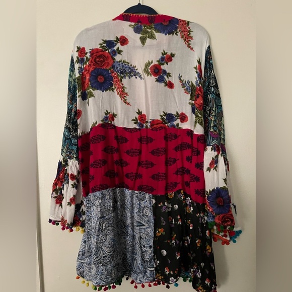 Beautiful Boho Patchwork Paisley Print Tassel Shift Mini/Top - Picture 4 of 16